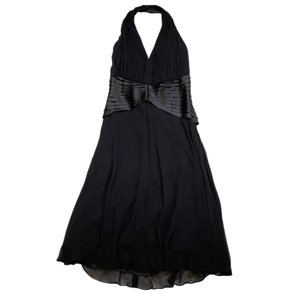 Tadashi black silk halter cocktail dress 16